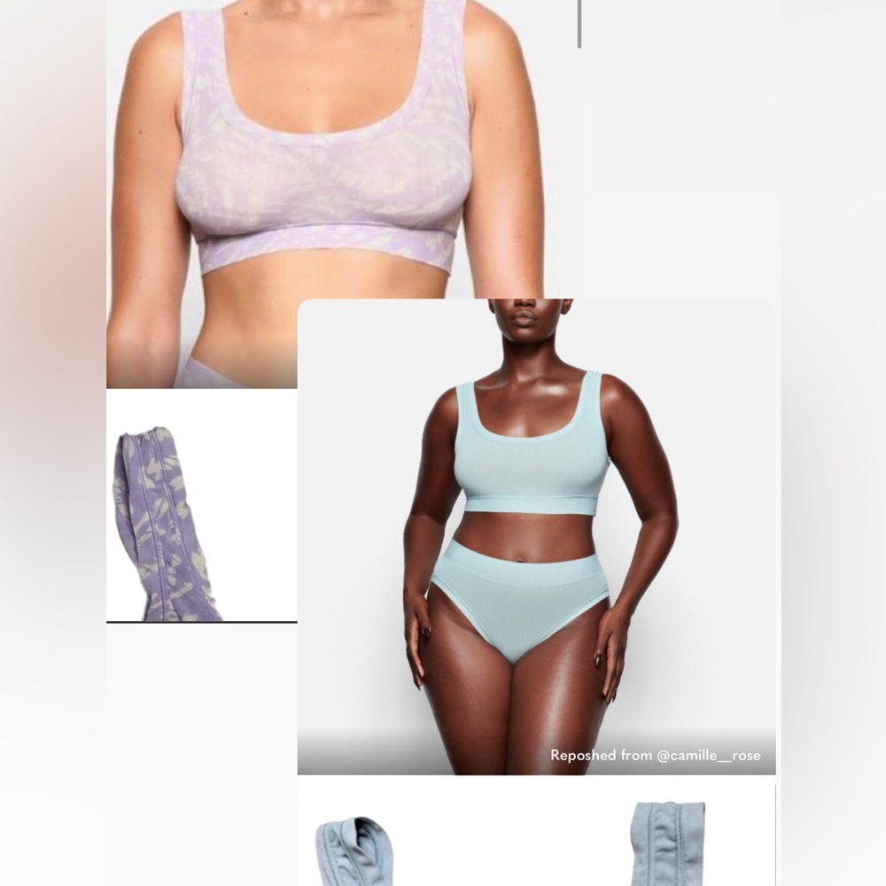 SKIMS Scoop Neck Mesh Bralette Set